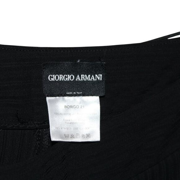 Giorgio Armani 100% Silk Black Wide Leg Dress Pants Size 12 - Picture 7 of 7